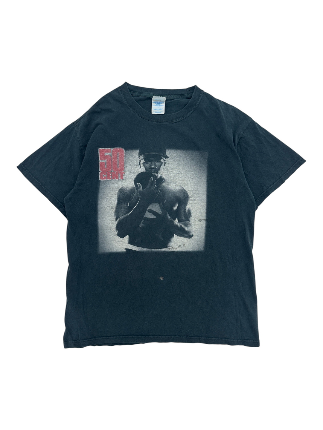 Exile Vintage 2003 50 Cent Get Rich Or Die Tryin black graphic t-shirt with front portrait print