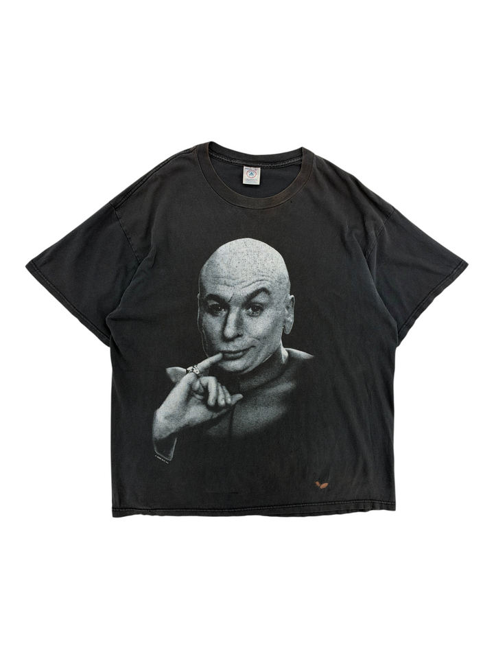 Exile Vintage 1990s Austin Powers Dr Evil black graphic t-shirt in size XL with a faded vintage aesthetic.