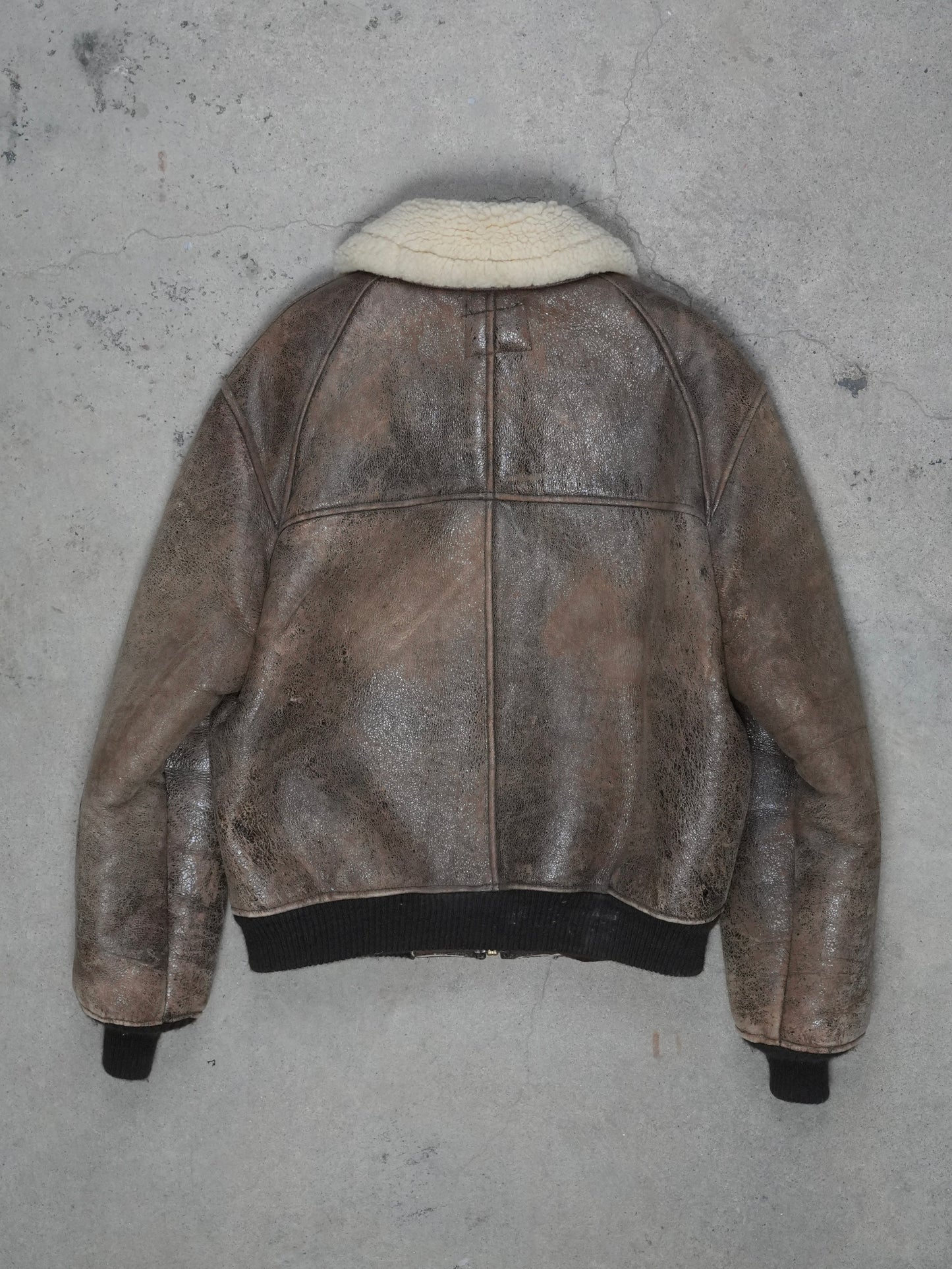 1980S/1990S - SCHOTT BROS SHEEP SKIN FLIGHT JACKET