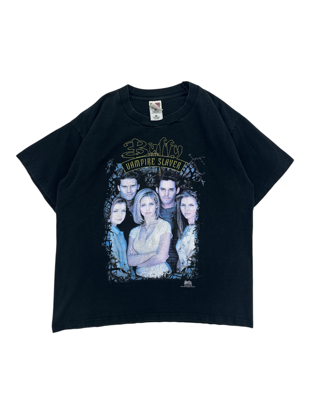 Exile Vintage black 1990s Buffy The Vampire Slayer graphic t-shirt with cast print on cotton fabric