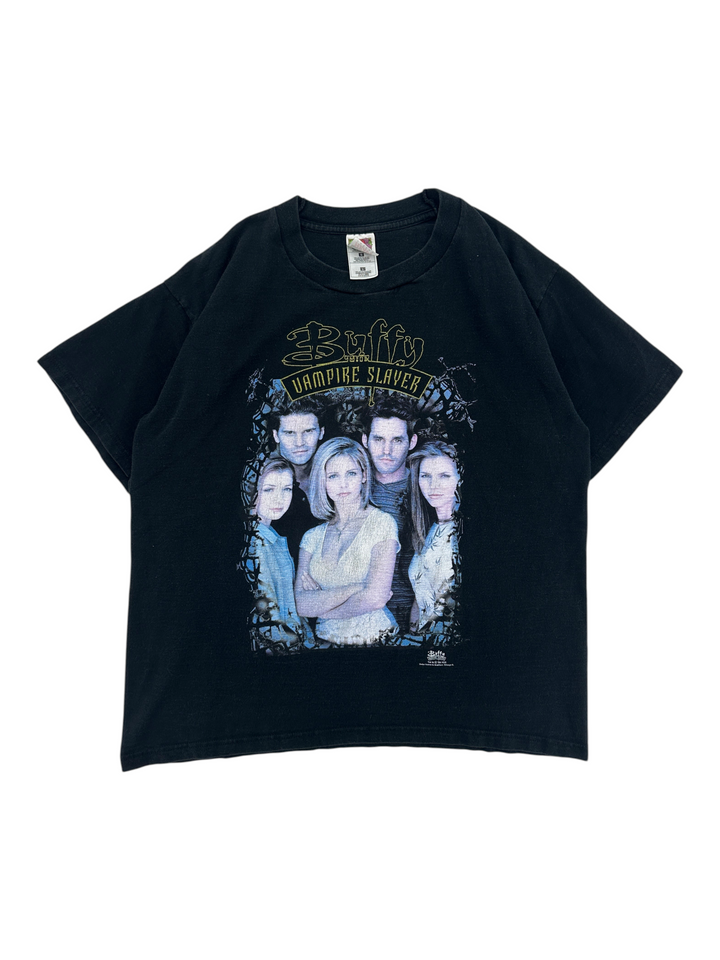 Exile Vintage black 1990s Buffy The Vampire Slayer graphic t-shirt with cast print on cotton fabric