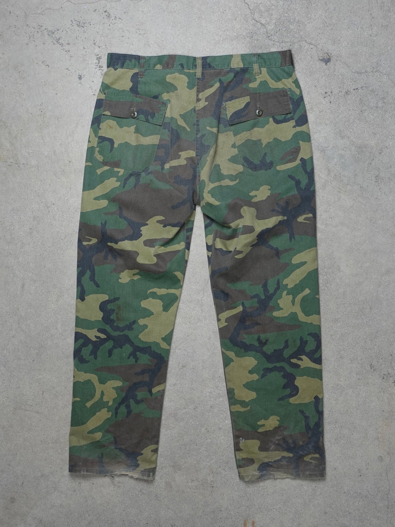 Vintage 1970s - Woodland Camo Baker Pocket Utility Trousers