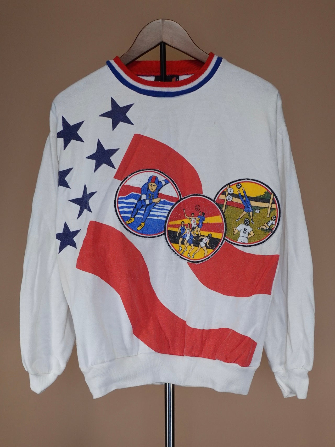 1980s - All American Sports Crewneck w/ Patches