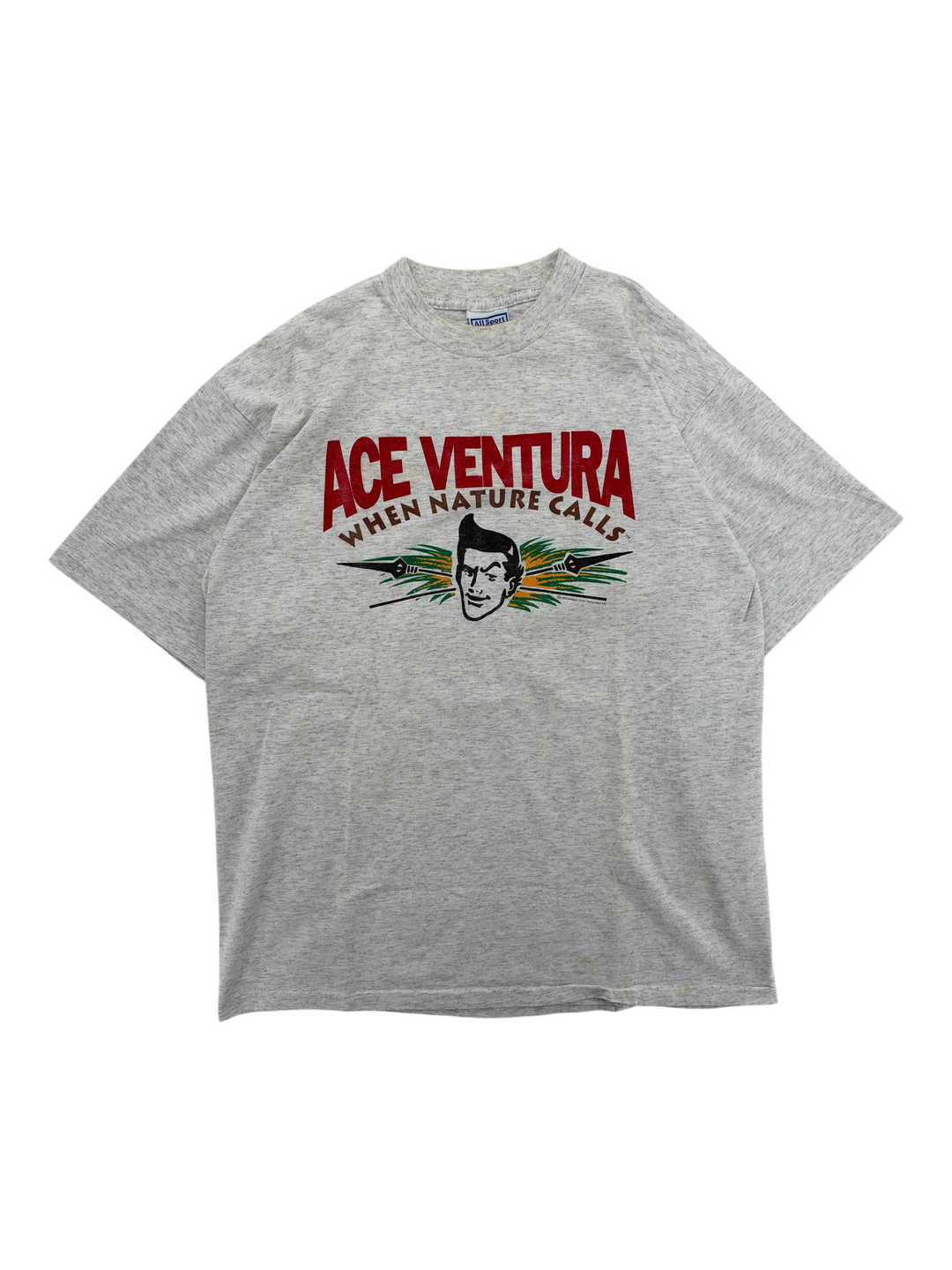 Exile Vintage 1990s Ace Ventura When Nature Calls graphic t-shirt in grey heather cotton with vintage movie print