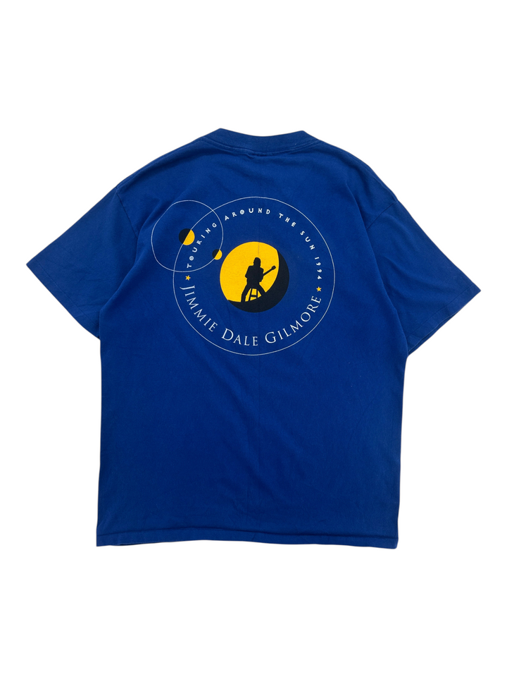 Exile Vintage 1990s Jimmie Dale Gilmore blue cotton tour t-shirt with graphic print on the back