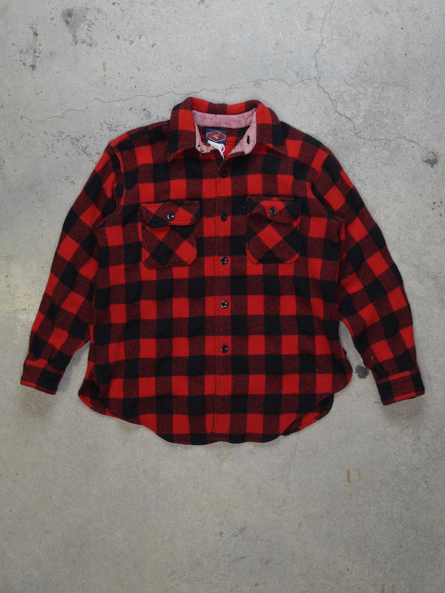 1960S - ZEROTEX PLAID FLANNEL SHIRT