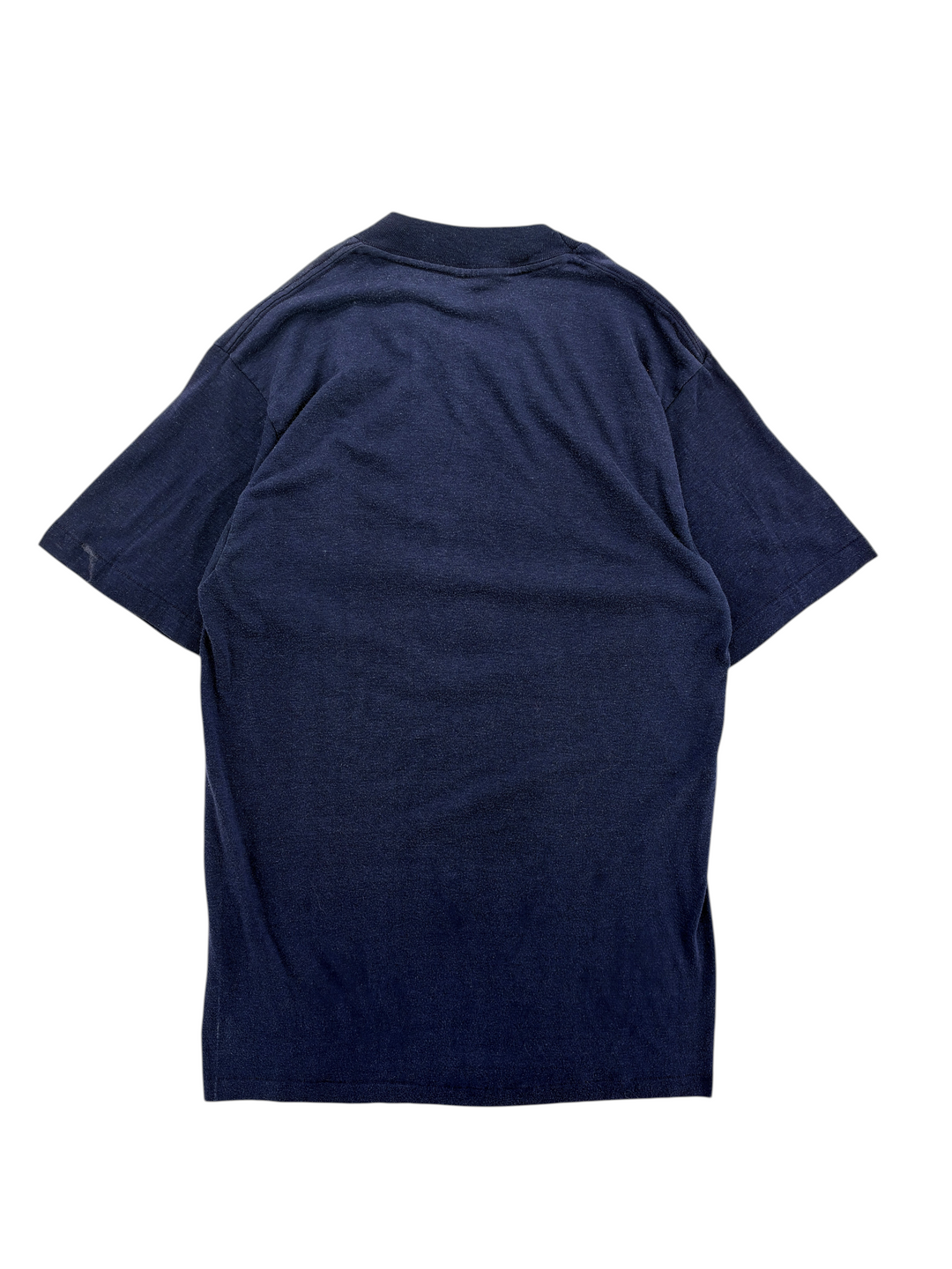 Exile Vintage 1980s navy blue short sleeve cotton t-shirt, back view