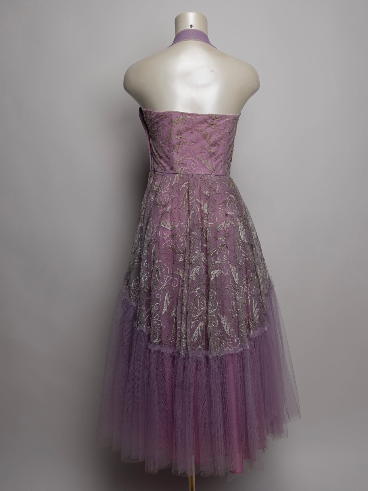 1950S - LAVENDER PROM DRESS