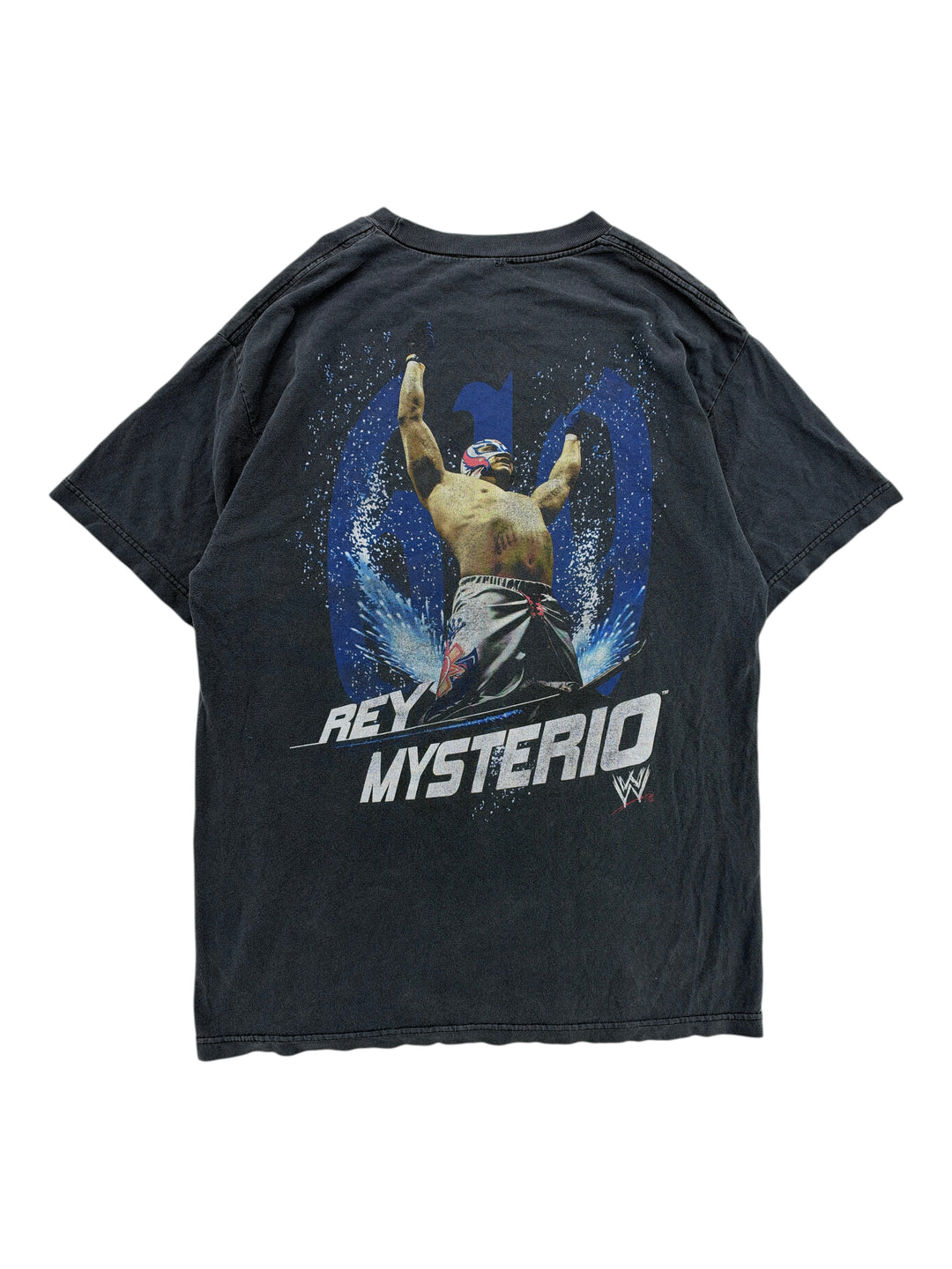 Exile Vintage 2000s black graphic T-shirt featuring Rey Mysterio 619 wrestling print on the back