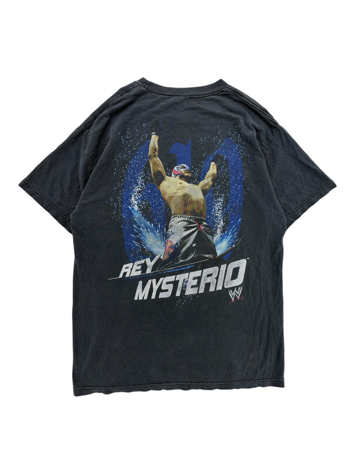 Exile Vintage 2000s black graphic T-shirt featuring Rey Mysterio 619 wrestling print on the back