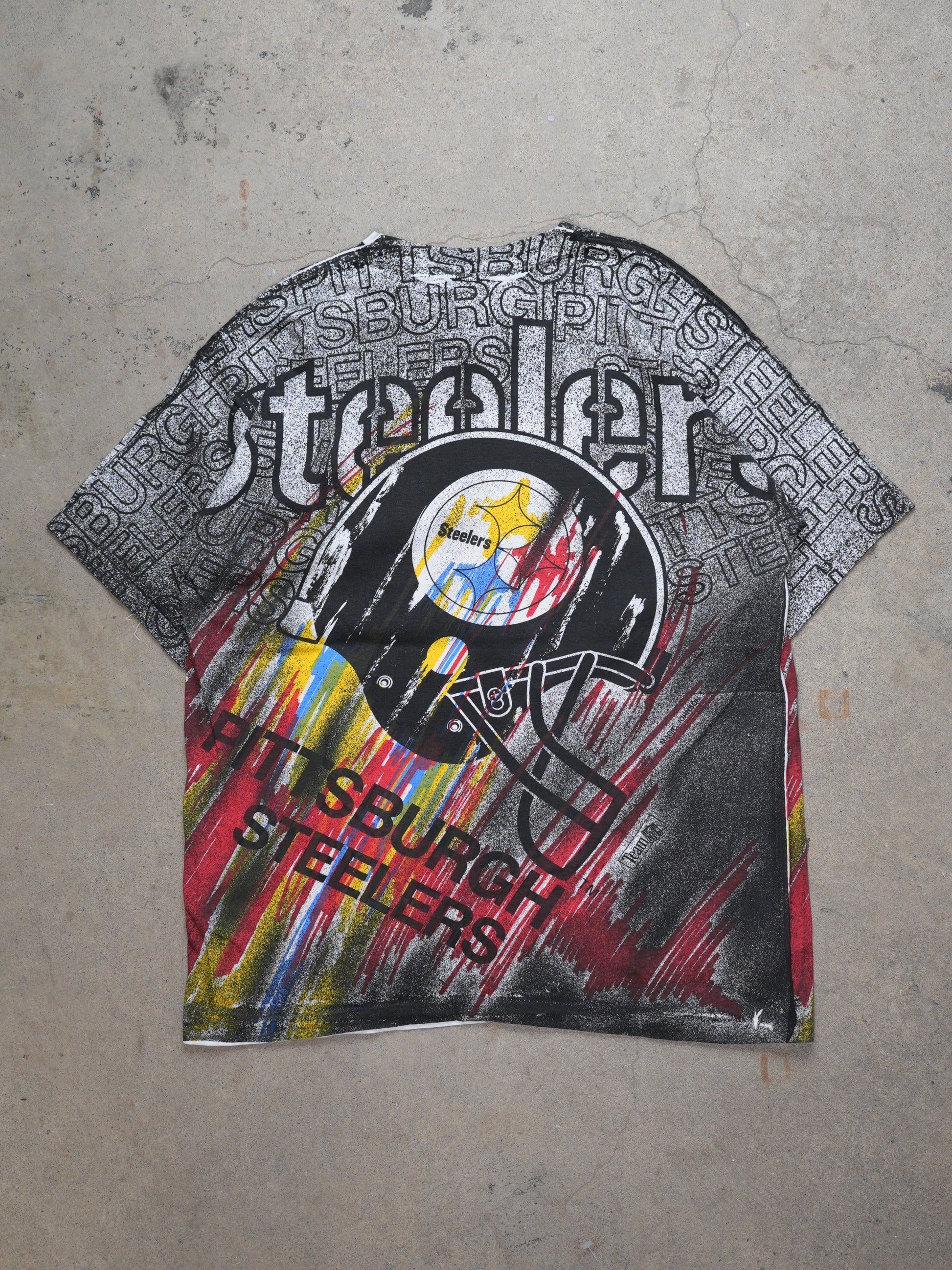 1990S - Pittsburgh Steelers All Over Print Tee (M)