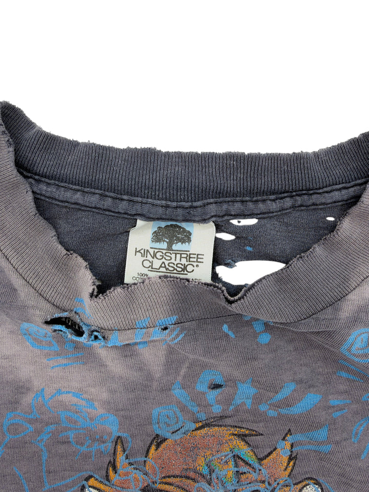 Exile Vintage 1990s Taz Toonatic graphic t-shirt with distressed collar and Kingstree Classic tag