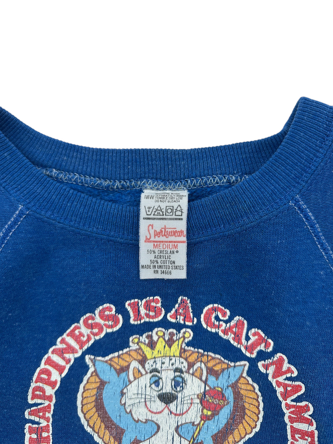 1990s Happiness Is A Cat Named Whiskers Crewneck