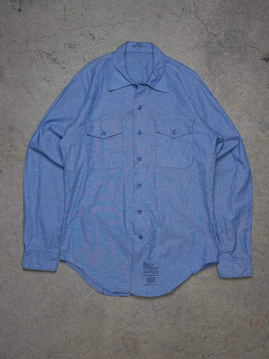  Blue Button-Up Work Shirt (M)