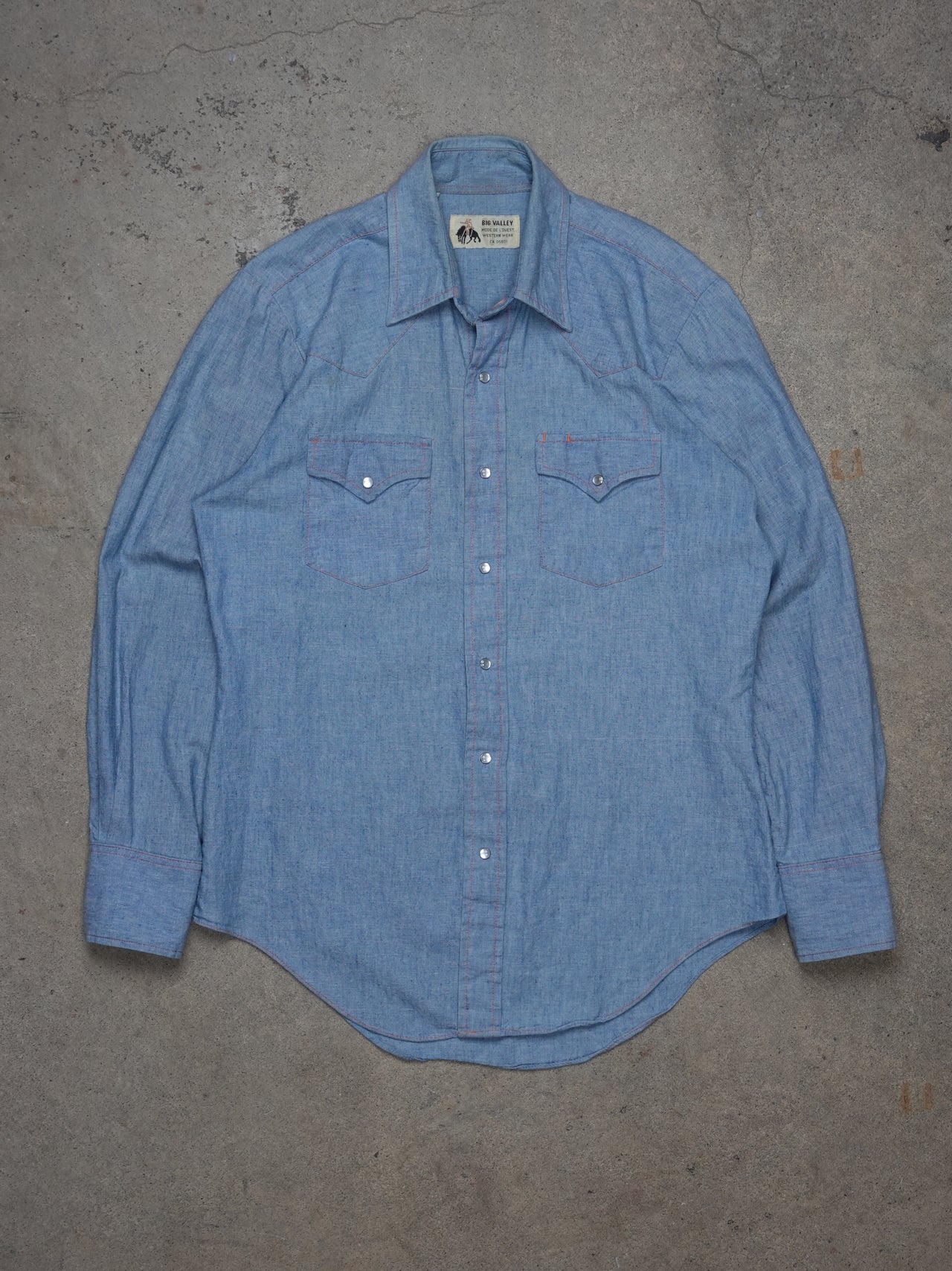 Big Valley Western Long Sleeve Denim Western Shirt (L)