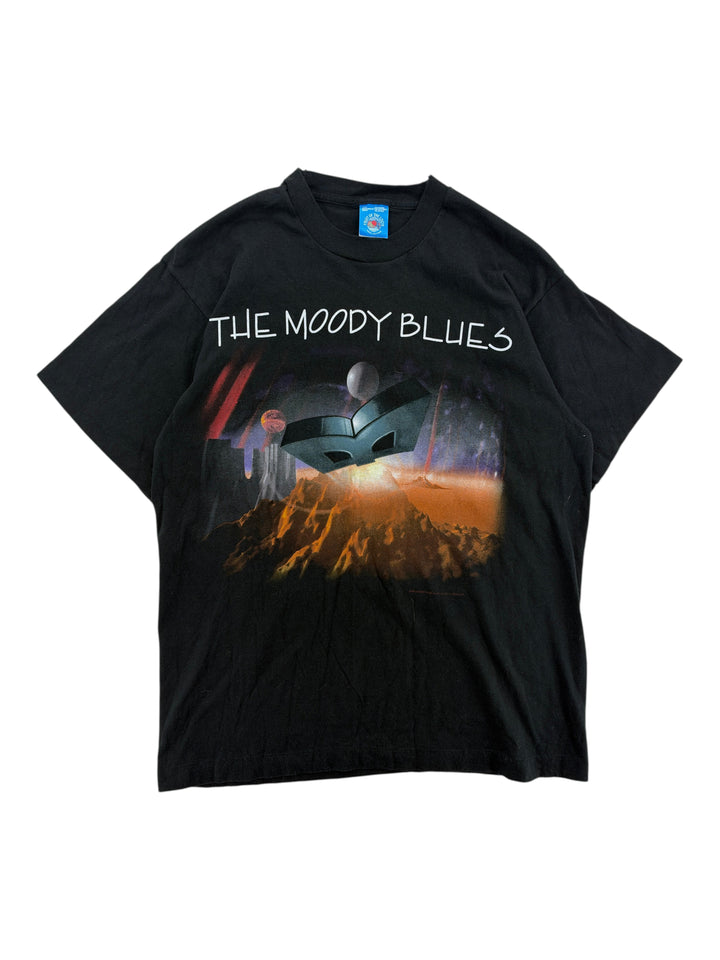Exile Vintage black 1990s The Moody Blues band tour t-shirt with surreal space graphic print on the front
