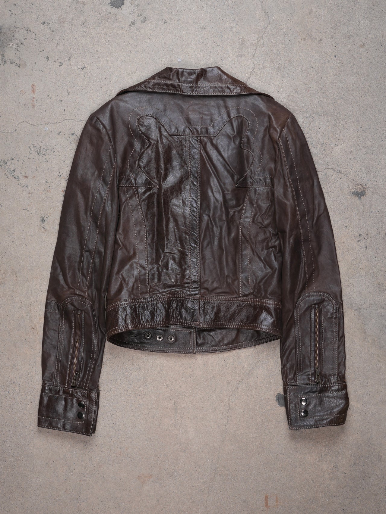 1970S - WOMENS SHORT LEATHER JACKER