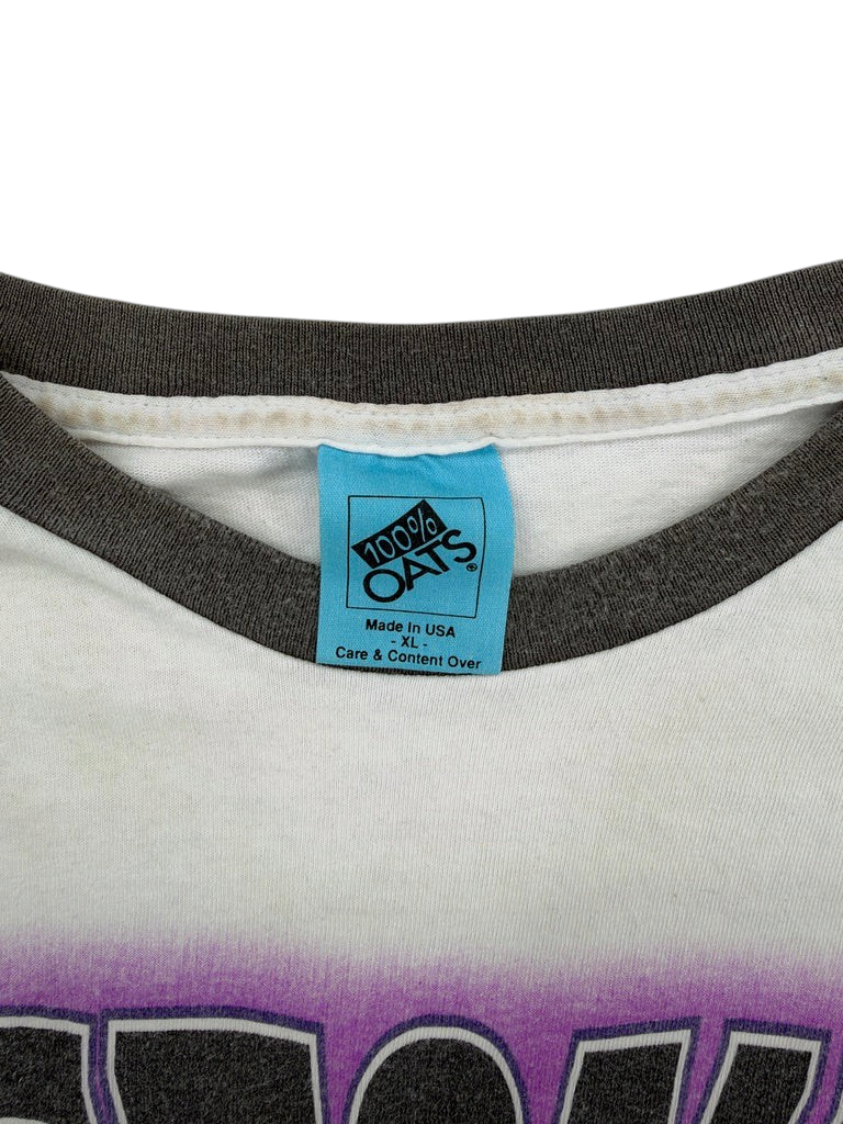 Exile Vintage 1990s Stone Temple Pilots tour t-shirt featuring a 100% Oats tag, size XL, white with grey trim.