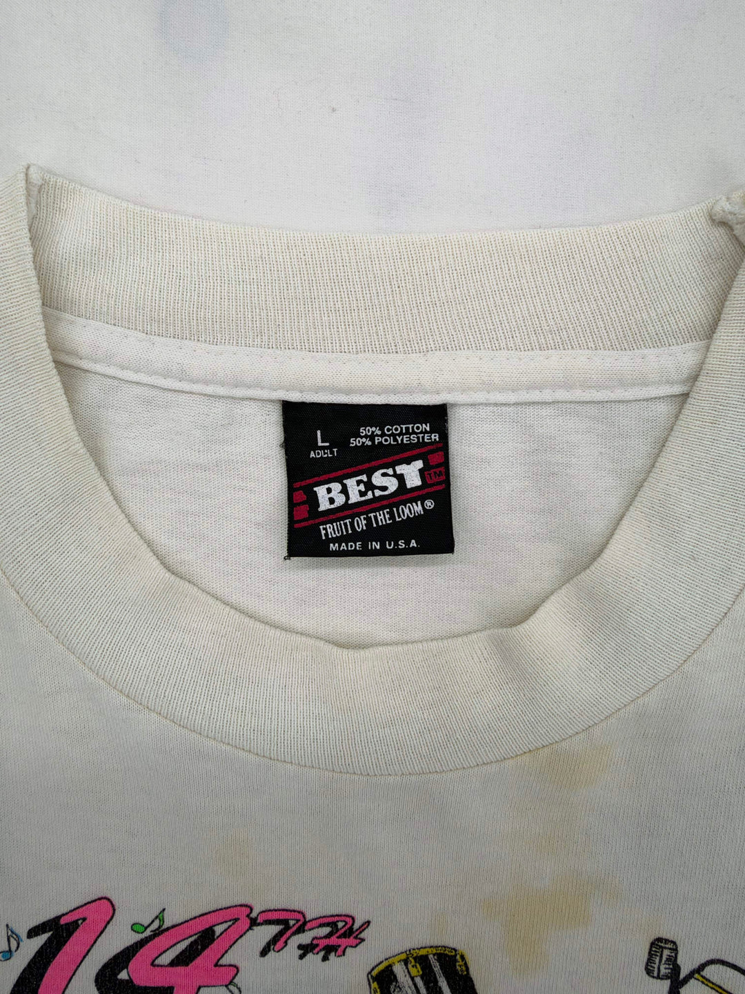 Exile Vintage 1990s rock reunion t-shirt featuring a Fruit of the Loom Best tag, size large, cotton-polyester blend.