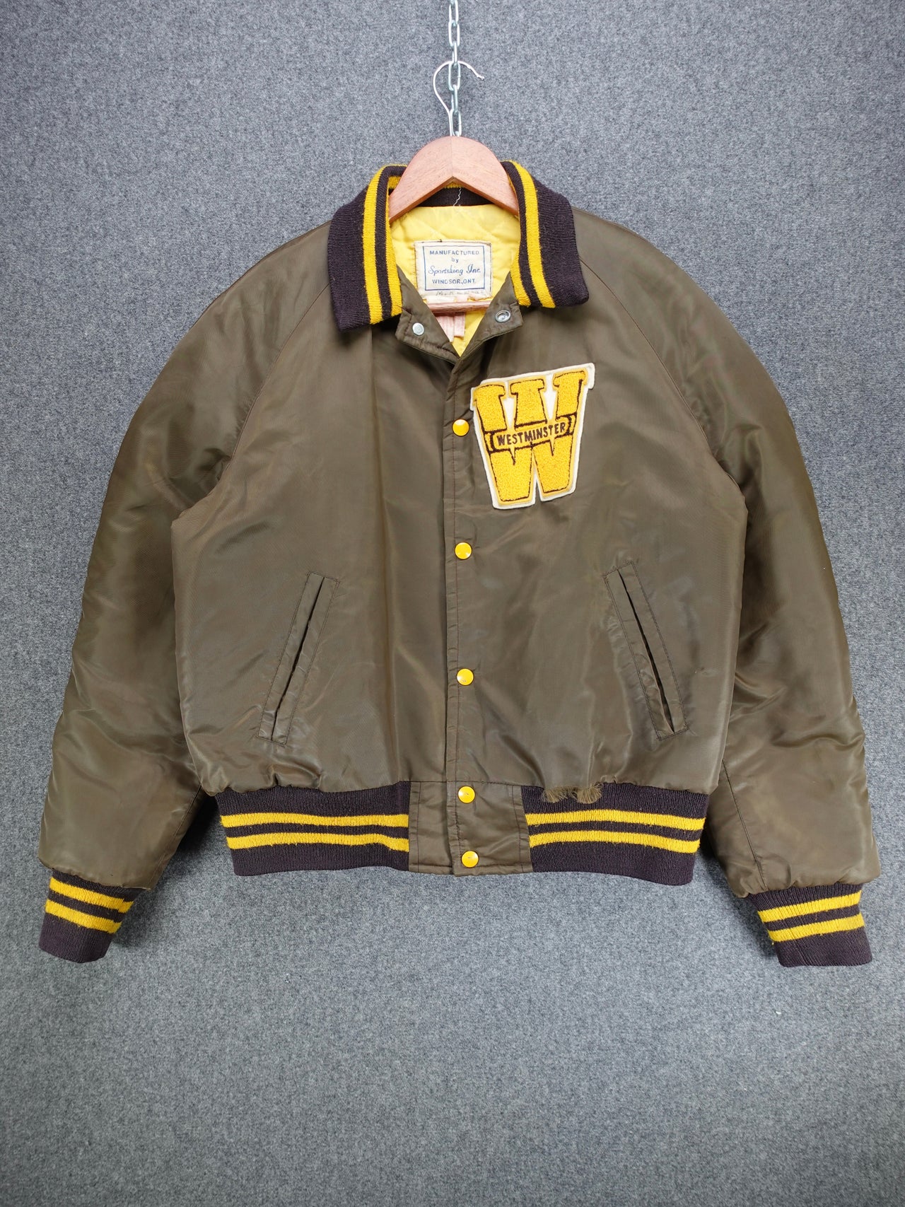 Vintage 1960s - "Westminster" Satin Varsity Bomber Jacket
