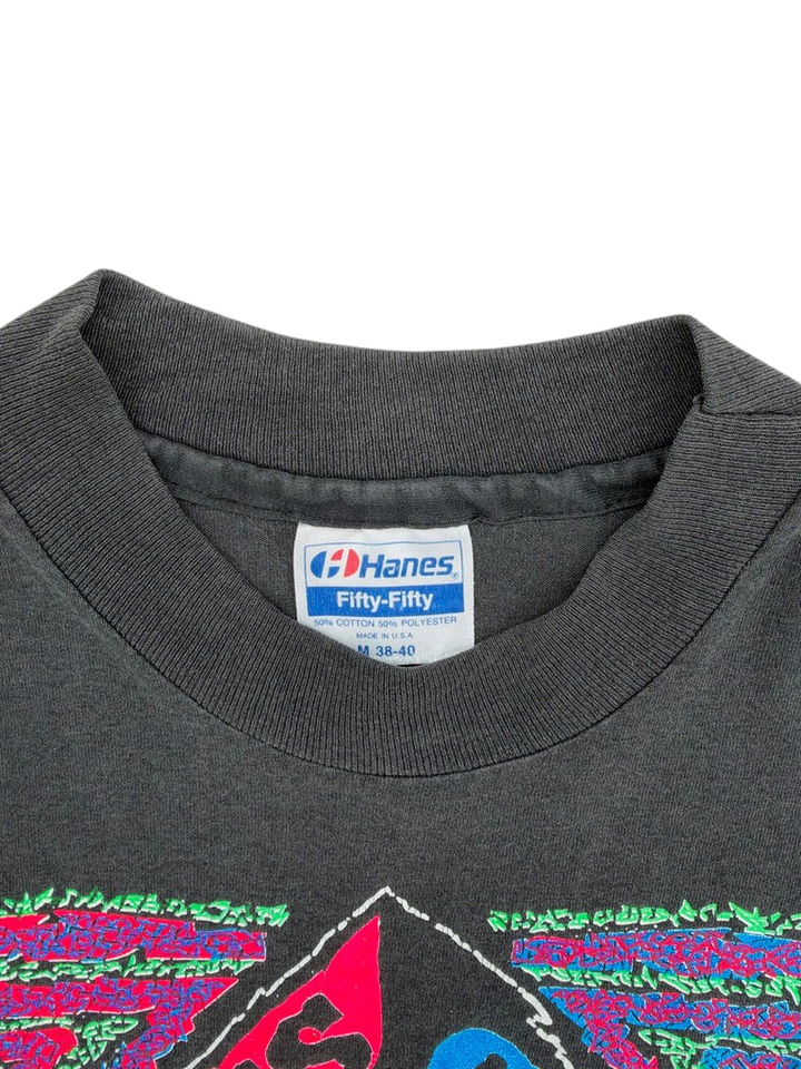 Exile Vintage 1990s Jesus Gives New Life t-shirt with Hanes Fifty-Fifty tag in black cotton blend