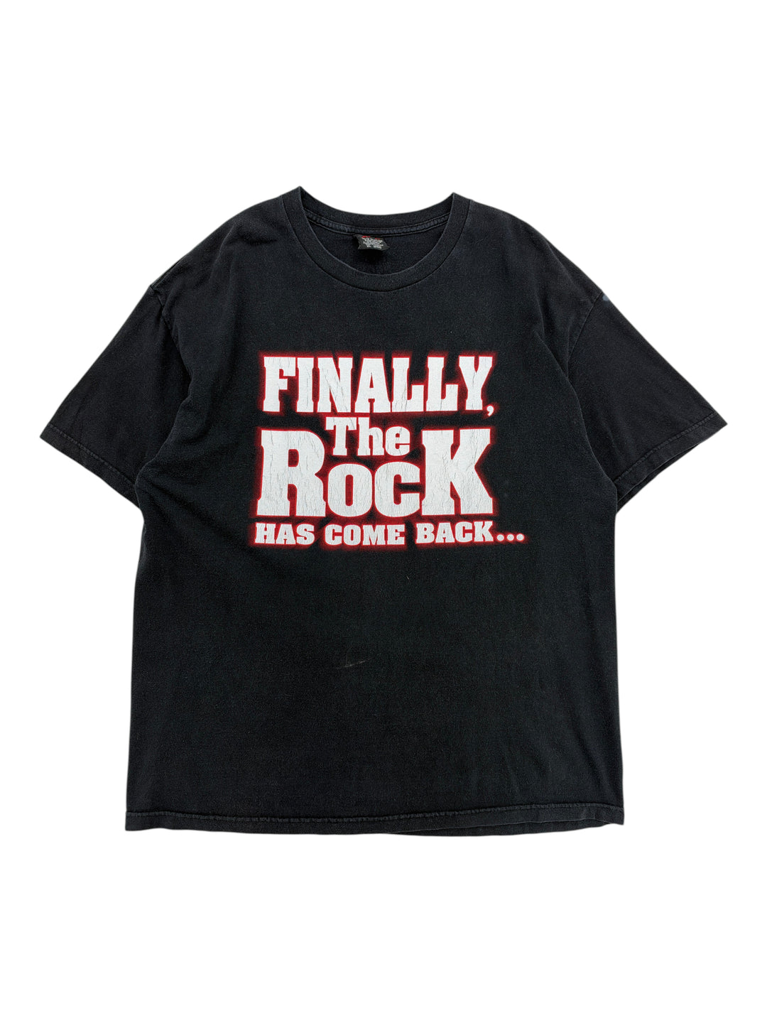 Exile Vintage 1990s black WWF The Rock graphic t-shirt with Finally The Rock Has Come Back text print