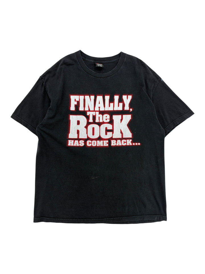Exile Vintage 1990s black WWF The Rock graphic t-shirt with Finally The Rock Has Come Back text print