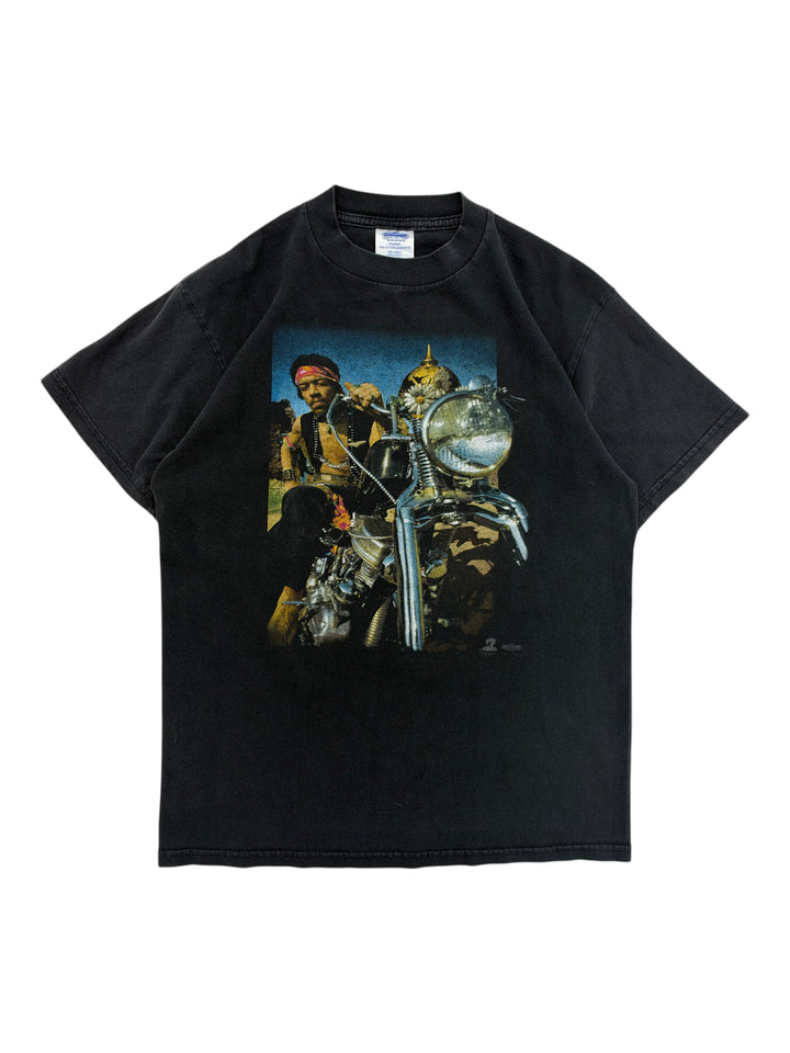 Exile Vintage black 1990s Jimi Hendrix South Saturn Delta graphic t-shirt with motorcycle print