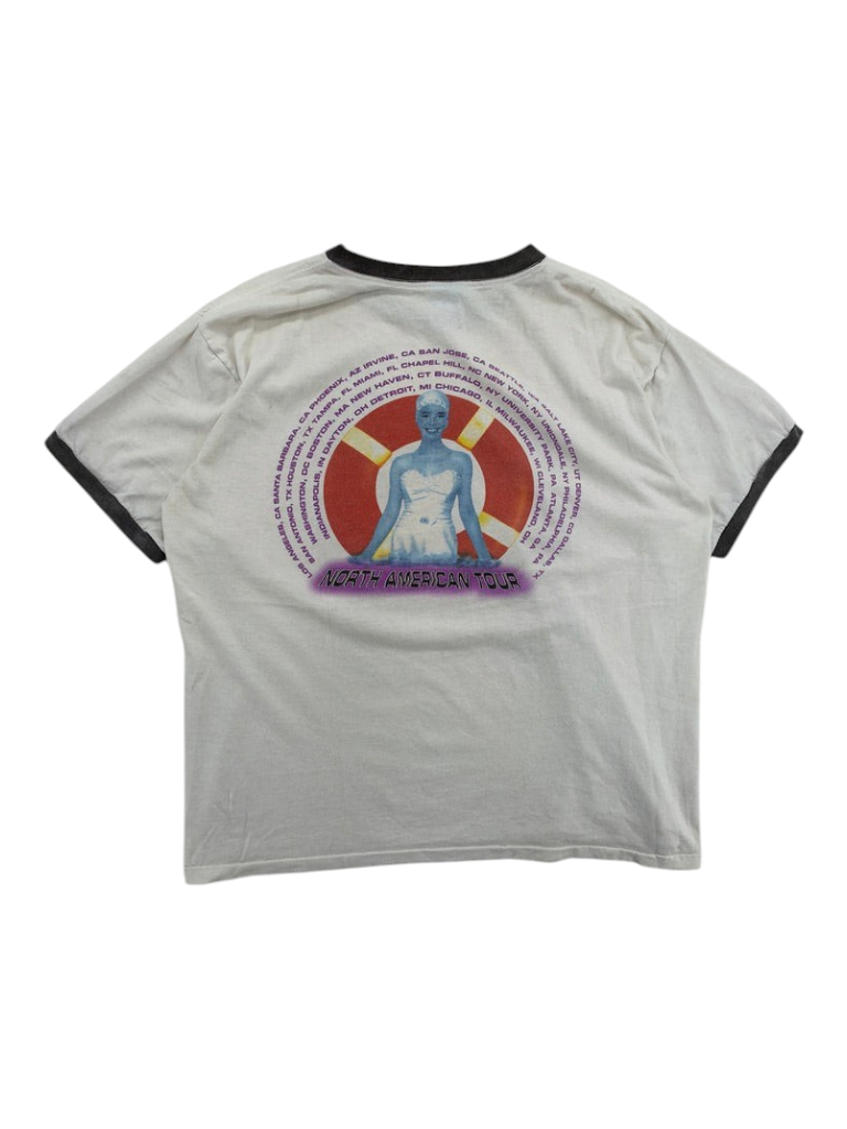 Exile Vintage 1990s Stone Temple Pilots North American tour ringer t-shirt in white with black trim and back graphic