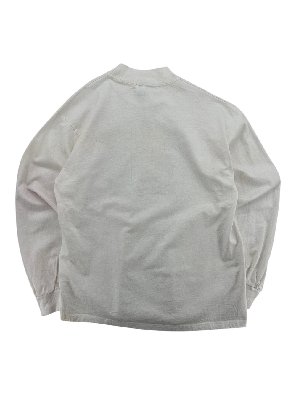 Exile Vintage 1990s white long sleeve crewneck sweatshirt, back view, size XL