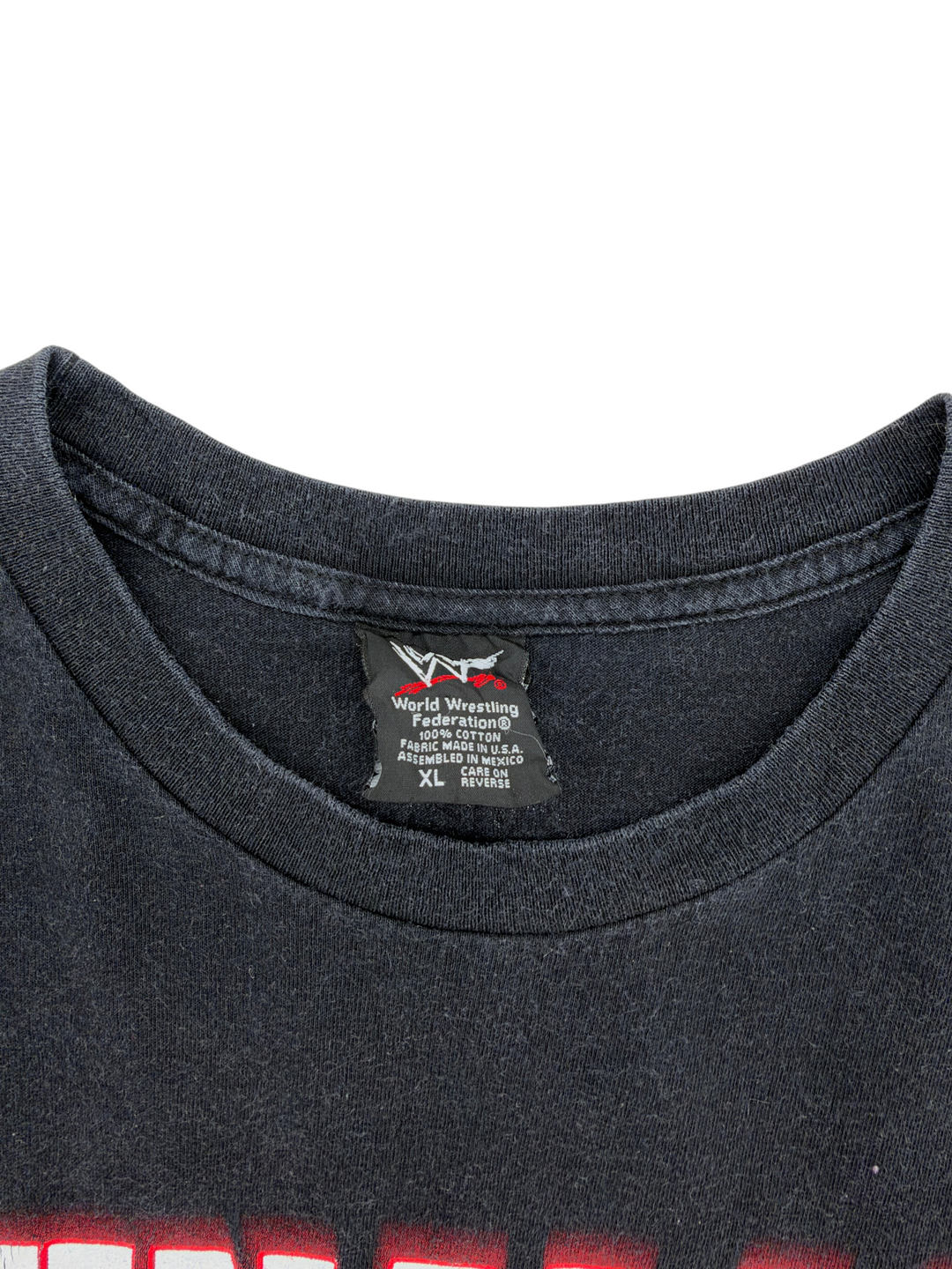 Exile Vintage 1990s WWF The Rock t-shirt featuring a black cotton fabric and size XL neck label