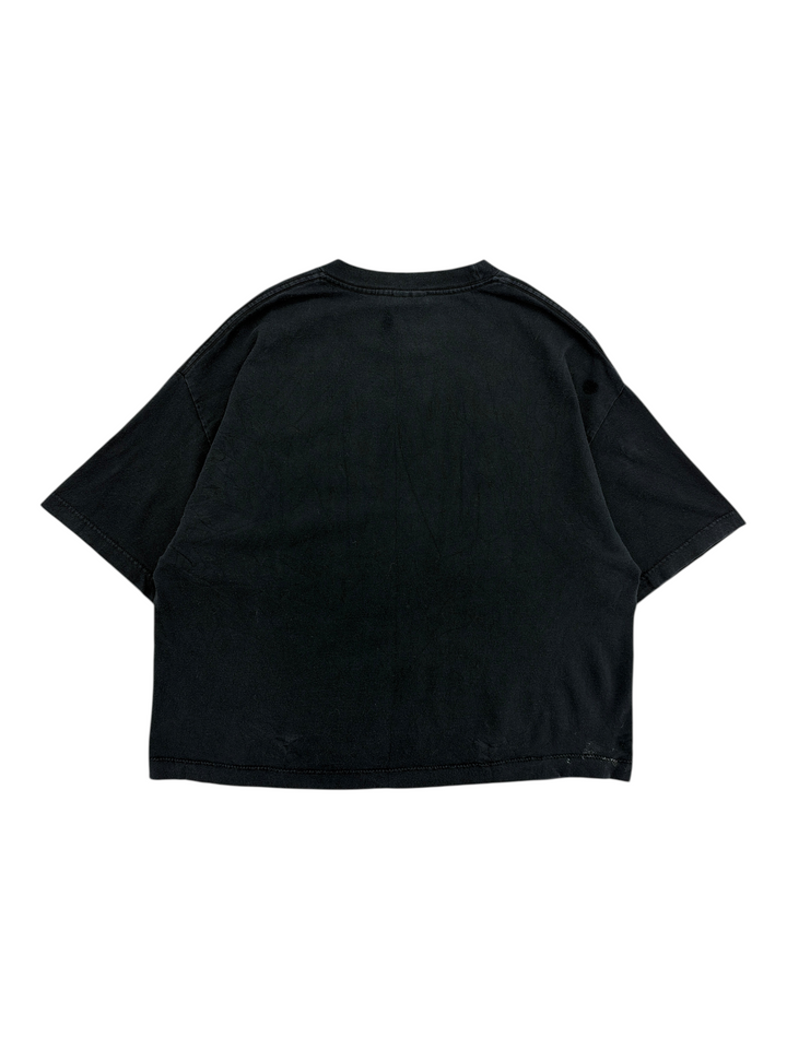 Exile Vintage black XL t-shirt, back view of a plain cotton crew neck shirt with short sleeves.