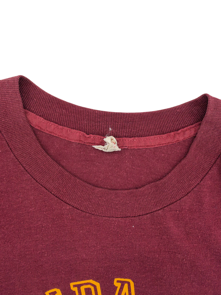 Exile Vintage 1970s Florida State University maroon crewneck t-shirt with worn collar tag