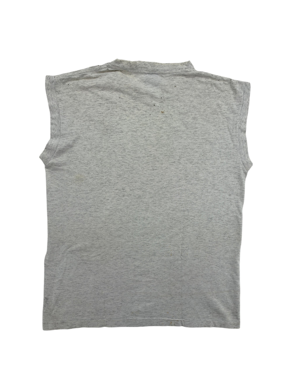 Exile Vintage 1990s grey heathered cotton sleeveless cut off t-shirt with distressed vintage details