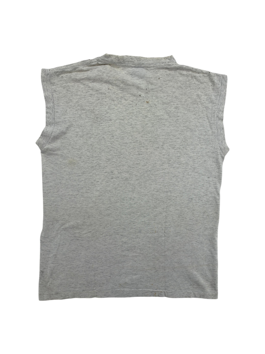 Exile Vintage 1990s grey heathered cotton sleeveless cut off t-shirt with distressed vintage details