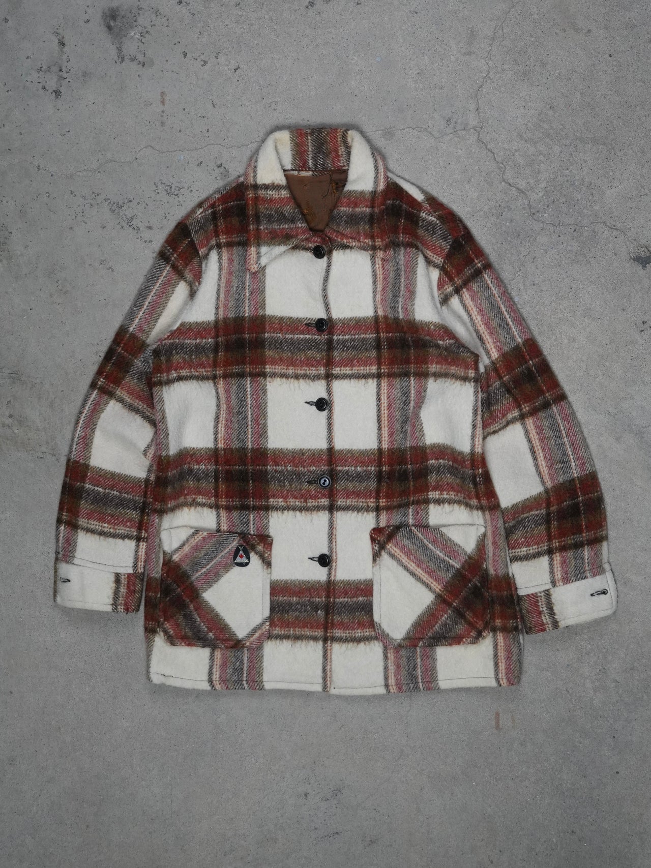 1960S - WOMENS PLAID WOOL JACKET