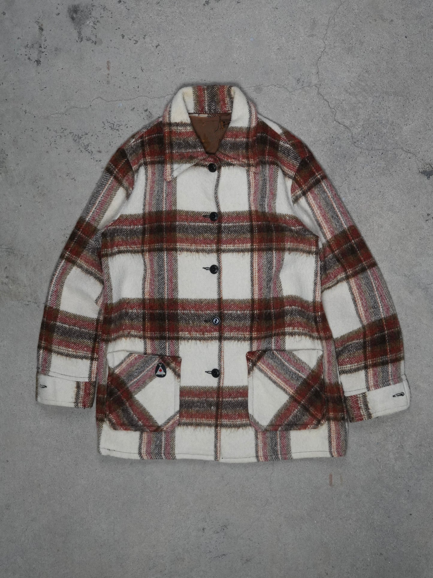 1960S - WOMENS PLAID WOOL JACKET