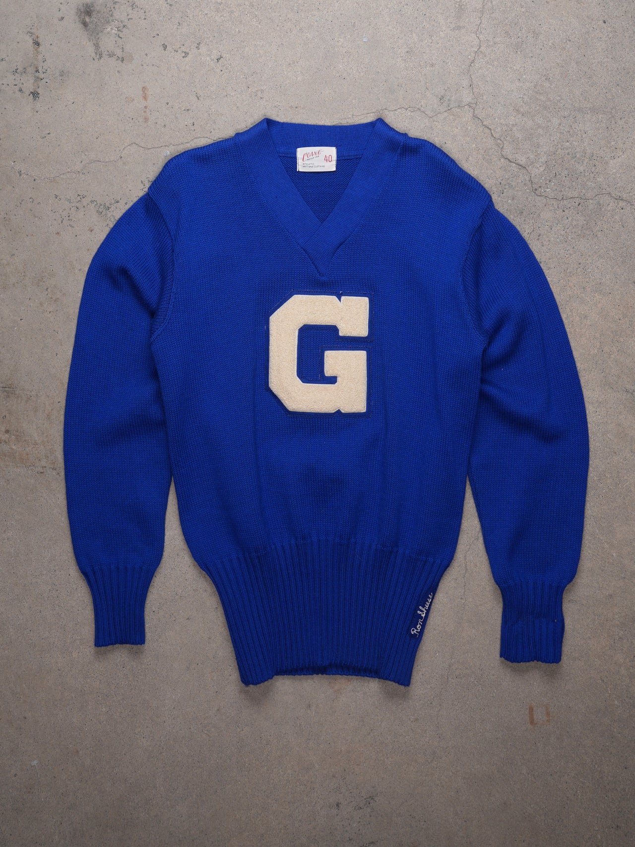 Vintage 1950s - Coane Brand Letterman Knit Pullover Sweater