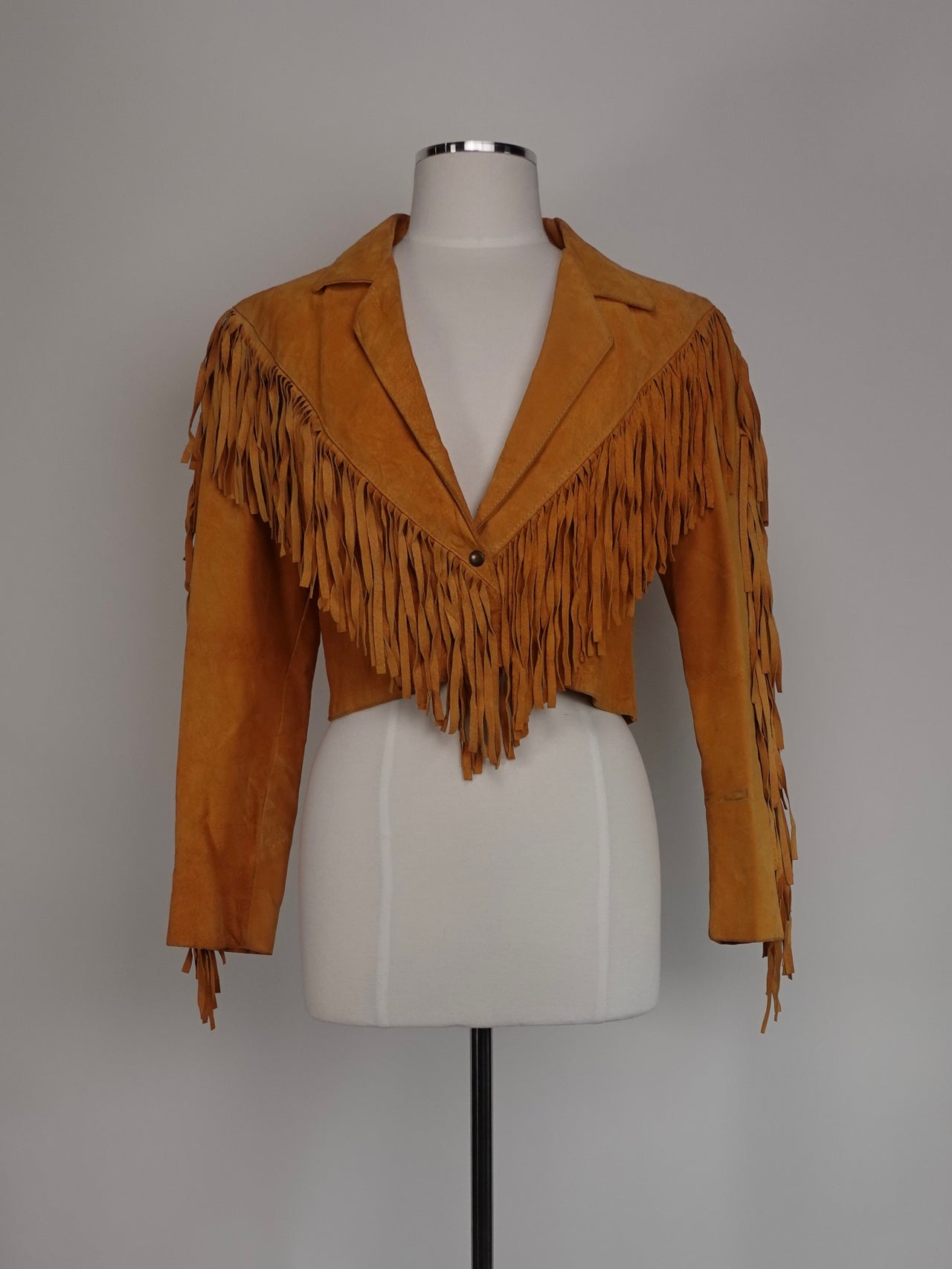 1980S - PARIS SPORT CLUB SHORT FRINGE SUEDE JACKET
