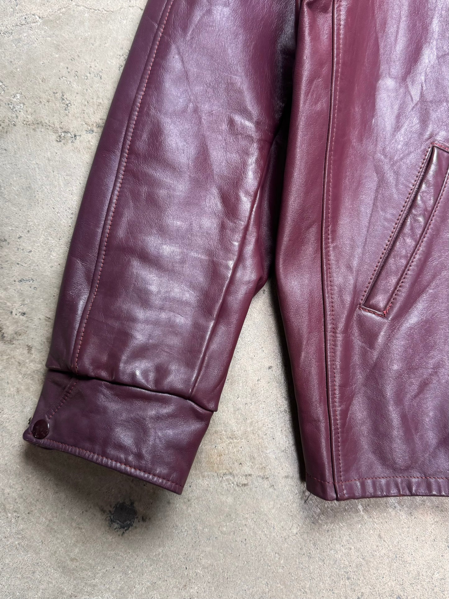 1980S - SHIELDS LEATHER SPORTS JACKET