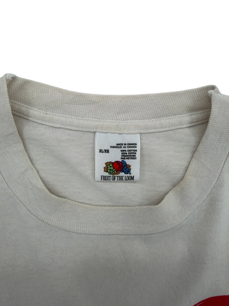 Exile Vintage 1990s T-shirt featuring a Fruit of the Loom tag, size XL, made in Canada from 100% cotton.