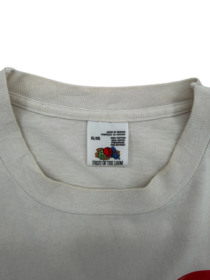 Exile Vintage 1990s T-shirt featuring a Fruit of the Loom tag, size XL, made in Canada from 100% cotton.