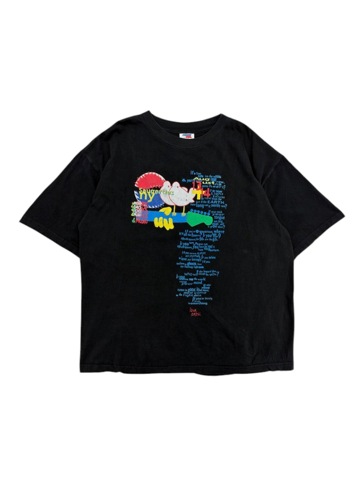 Exile Vintage black 1990s Woodstock Pepsi promo t-shirt with graphic print and text, size XL.