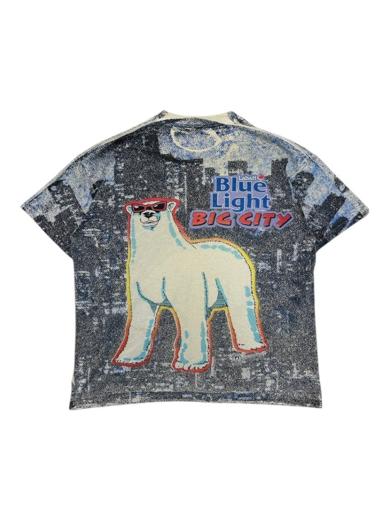 1990s AOP Labatt Blue Light Polar Bear Promo T-shirt