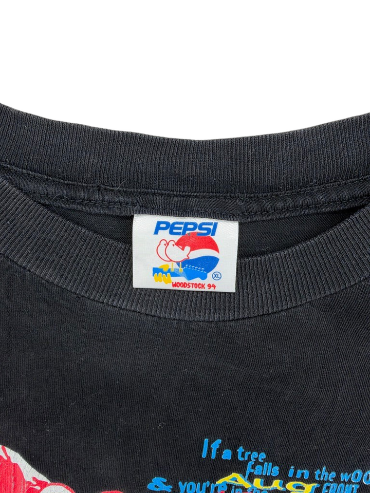 Exile Vintage 1990s Woodstock Pepsi promo t-shirt featuring a vintage Pepsi Woodstock 94 neck label in size XL