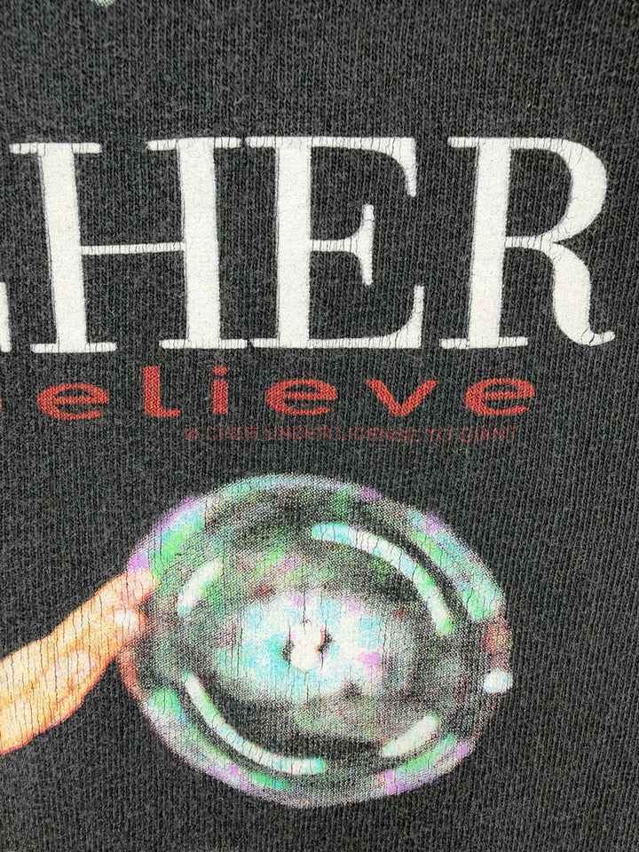 Exile Vintage black 1990s Cher Believe tour t-shirt with distressed graphic print detail
