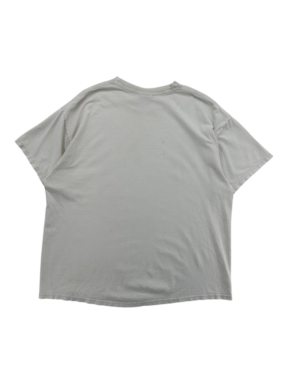 Back view of a plain beige XL 2000s Hotline Racing T-shirt from Exile Vintage