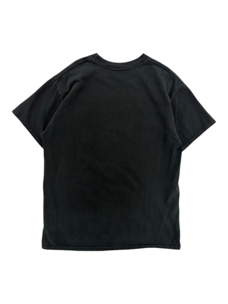 Exile Vintage black 2000s Blink 182 band t-shirt, back view of a vintage cotton crew neck short sleeve shirt.