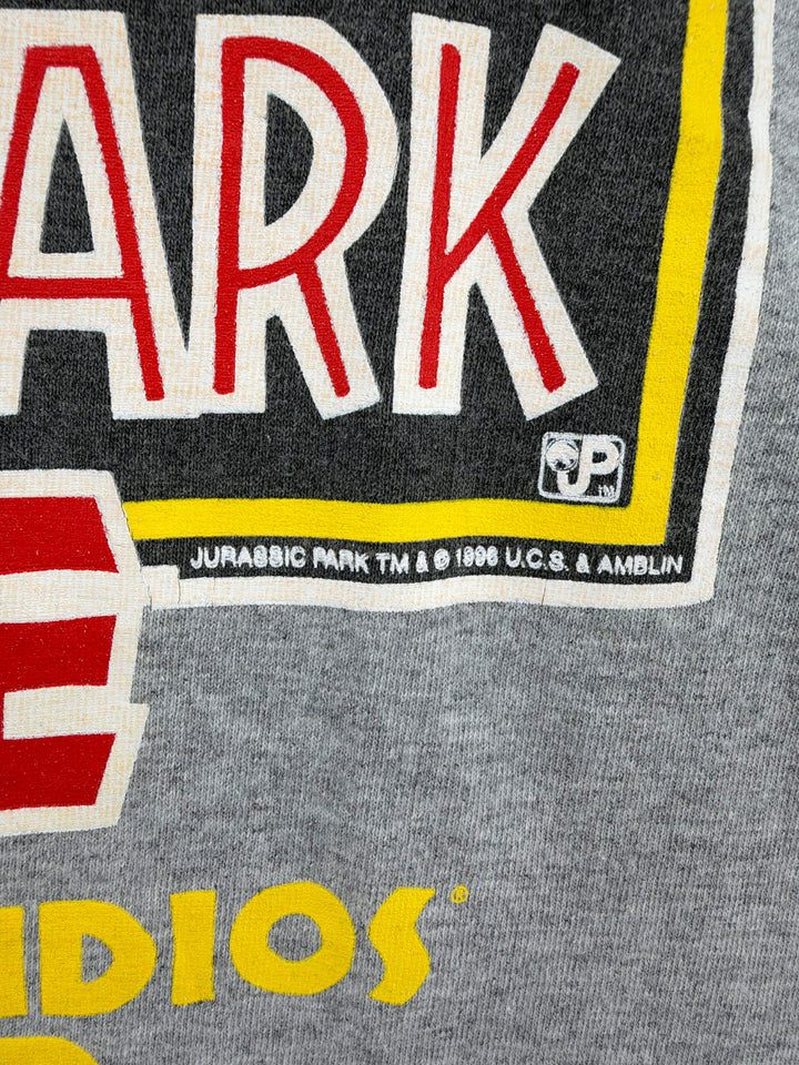 Exile Vintage grey 1990s Jurassic Park The Ride graphic t-shirt with 1996 copyright detail