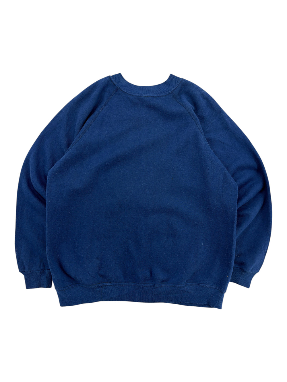 Exile Vintage 1980s navy blue crewneck sweatshirt with a classic raglan sleeve design, size large.